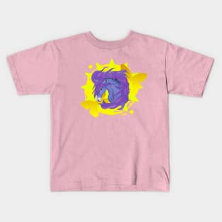 Purple Horse with Yellow Butterflies Kids T-Shirt